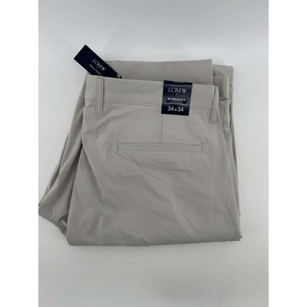 J.Crew Pants Men 34x34 Beige Flex Tech Chino Straight Stretch Flat Front